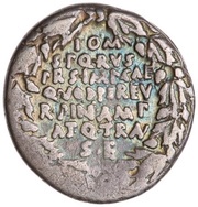 Denarius L MESCINIVS RVFVS IIIVIR S C IMP CAES AVGV COMM CONS obverse image