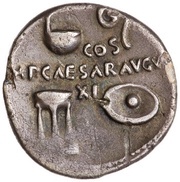 Denarius COS IMP CAESAR AVGV XI; Venus, Rome, 16 BC reverse image