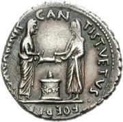 Denarius - Augustus C ANTIST VETVS FOED P R CVM GABINIS, Rome, 16 BC - 15 BC reverse image
