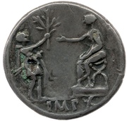 Denarius - Augustus IMP X, Rome, 15 BC - 13 BC reverse image