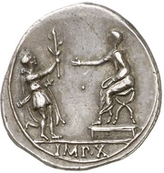 Denarius - Augustus IMP X, Rome, 15 BC - 13 BC reverse image