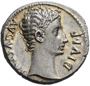 Denarius - Augustus IMP X obverse image
