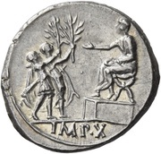 Denarius - Augustus IMP X, Rome, 15 BC - 13 BC reverse image