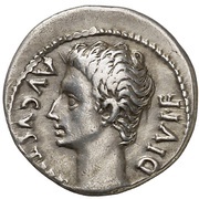 Denarius - Augustus IMP X obverse image