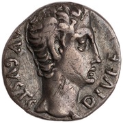 Denarius - Augustus IMP X obverse image