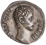 Denarius - Augustus IMP X SICIL; Diana obverse image
