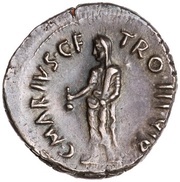 Denarius - Augustus C MARIVS C F TRO IIIVIR, Rome, 13 BC reverse image