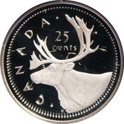25 Cents - Elizabeth II Golden Jubilee; Silver, Canada, 2002 reverse image