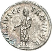 Denarius - Augustus C MARIVS C F TRO IIIVIR, Rome, 13 BC reverse image