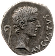 Denarius - Augustus, Julia the Elder, Gaius Caesar, and Lucius Caesar C MARIVS TRO IIIVIR obverse image