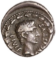 Denarius - Augustus, Julia the Elder, Gaius Caesar, and Lucius Caesar C MARIVS TRO IIIVIR obverse image