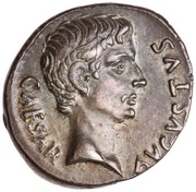 Denarius - Augustus and Agrippa C SVLPICIVS PLATORIN obverse image