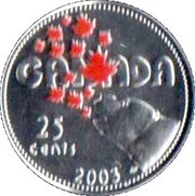 25 Cents - Elizabeth II Canada Day reverse image