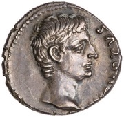 Denarius - Augustus L CANINIVS GALLVS IIIVIR obverse image