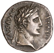 Denarius - Augustus IMP XII obverse image