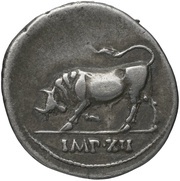 Denarius - Augustus IMP XII, Rome, 11 BC - 10 BC reverse image