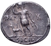 Denarius - Augustus IMP XII SICIL; Diana, Rome, 11 BC - 10 BC reverse image