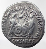 Denarius - Augustus, Gaius Caesar, and Lucius Caesar C L CAESARES AVGVSTI F COS DESIG PRINC IVVENT, Rome, 2 BC - 4 AD reverse image