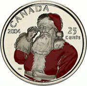 25 Cents - Elizabeth II Santa Claus, Canada, 2004 reverse image