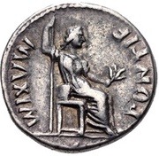 Denarius - Augustus PONTIF MAXIM, Rome, 13-14 reverse image
