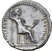 Denarius - Tiberius PONTIF MAXIM, Rome, 14-37 reverse image
