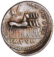 Denarius - Tiberius TR POT XVII IMP VII, Rome, 15-16 reverse image