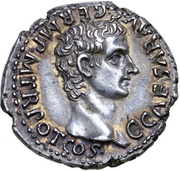 Denarius - Caligula and Augustus obverse image