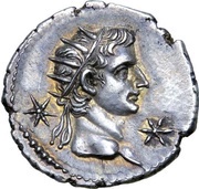 Denarius - Caligula and Augustus, Rome, 37-38 reverse image