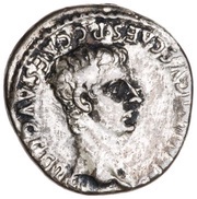 Denarius - Caligula and Germanicus GERMANICVS CAES P C CAES AVG GERM obverse image
