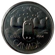 25 Cents - Elizabeth II Canada Day, Canada, 2004 reverse image
