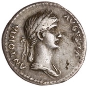 Denarius - Antonia Minor SACERDOS DIVI AVGVSTI obverse image