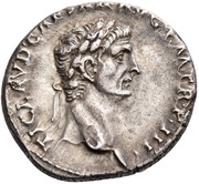 Denarius - Claudius PACI AVGVSTAE; Pax and Nemesis obverse image