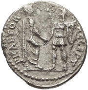 Denarius - Claudius PRAETOR RECEPT, Rome, 43-44 reverse image