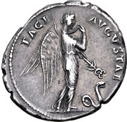 Denarius - Claudius PACI AVGVSTAE; Pax and Nemesis, Rome, 46-47 reverse image