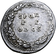 Denarius - Claudius S P Q R PP OB CS, Rome, 46-47 reverse image