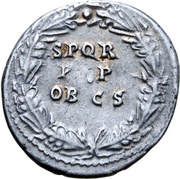 Denarius - Claudius S P Q R PP OB CS, Rome, 49-50 reverse image