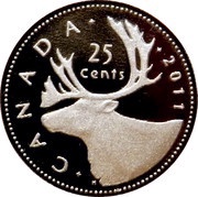 25 Cents - Elizabeth II Silver Proof Issue, Canada, 2004-2012 reverse image