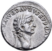 Denarius - Claudius PACI AVGVSTAE; Pax and Nemesis obverse image
