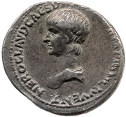 Denarius - Agrippina the Younger and Nero NERO CLAVD CAES DRVSVS GERM PRINC IVVENT, Rome, 50-54 reverse image