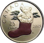 25 Cents - Elizabeth II Teddy Bear, Canada, 2005 reverse image