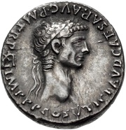 Denarius - Claudius PACI AVGVSTAE; Pax and Nemesis obverse image
