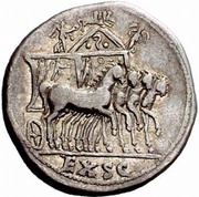 Denarius - Claudius EX S C, Rome, 54 reverse image