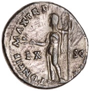 Denarius - Nero PONTIF MAX TR P VII COS IIII P P EX S C; Ceres, Rome, 60-61 reverse image