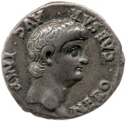 Denarius - Nero PONTIF MAX TR P VIII COS IIII P P EX S C; Virtus obverse image