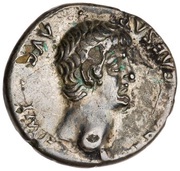 Denarius - Nero PONTIF MAX TR P X COS IIII P P EX S C; Virtus obverse image