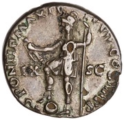 Denarius - Nero PONTIF MAX TR P X COS IIII P P EX S C; Virtus, Rome, 63-64 reverse image