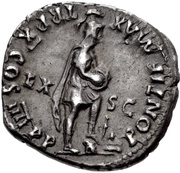 Denarius - Nero PONTIF MAX TR P X COS IIII P P EX S C; Roma, Rome, 63-64 reverse image