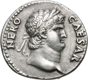 Denarius - Nero AVGVSTVS GERMANICVS; Victory obverse image