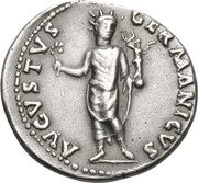 Denarius - Nero AVGVSTVS GERMANICVS; Victory, Rome, 64-65 reverse image