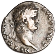 Denarius - Nero ROMA; Roma and Victory obverse image